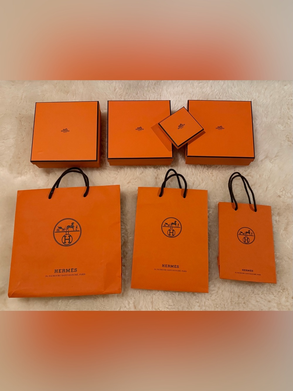 Hermes Orange Gift Bags and Boxes